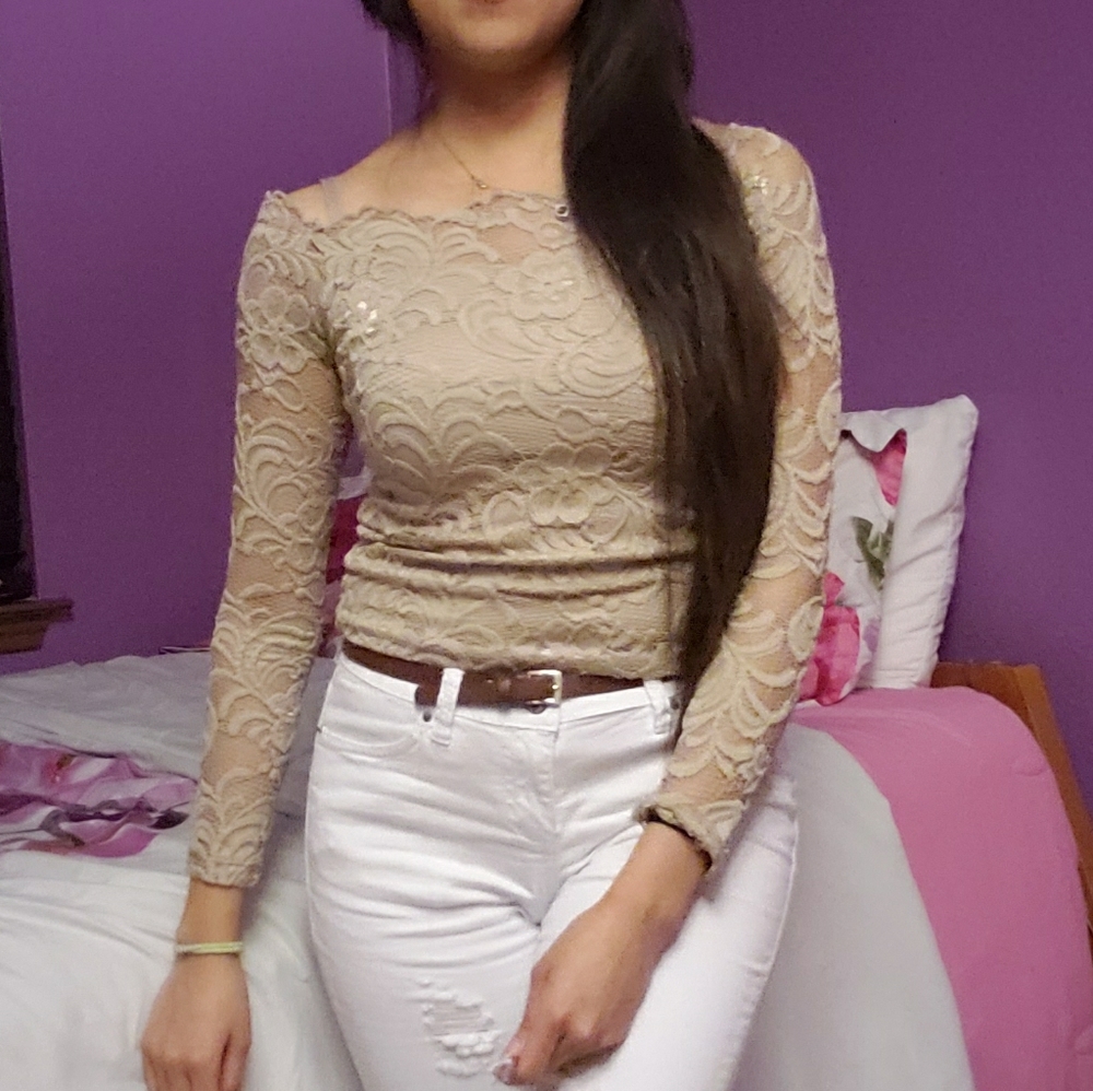 Beige Sheer Top - Picture 2 of 3